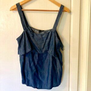 Banana Republic Denim Ruffle Tank